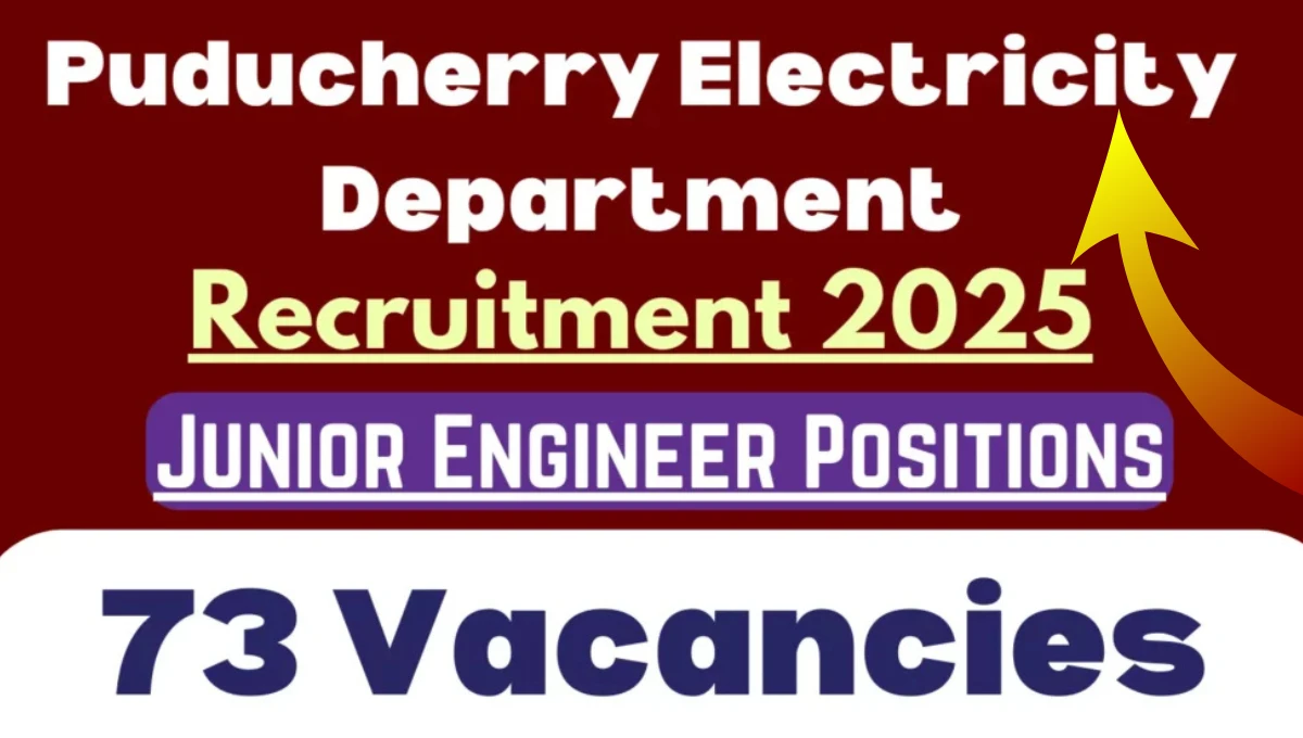 Puducherry Electricity Department Junior Engineer Recruitment